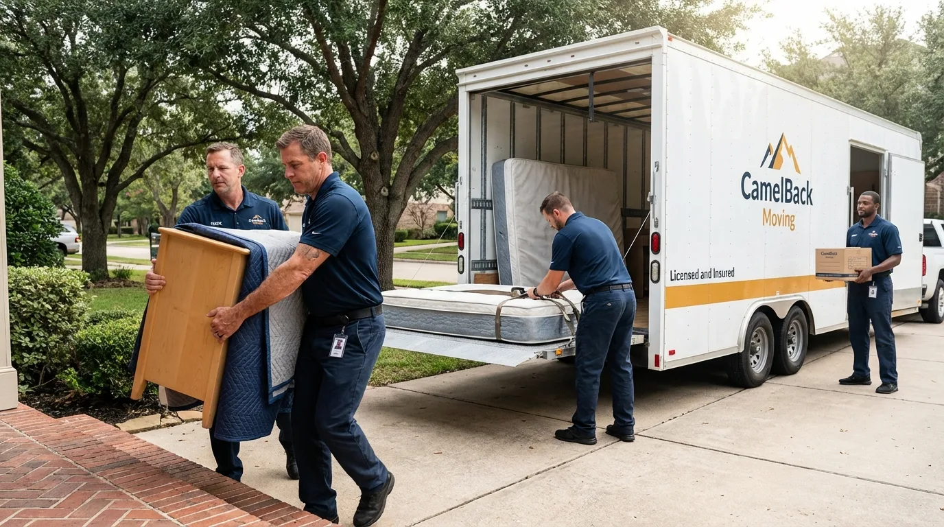 Crew loading residential truck for cross-state move from Netcong, NJ