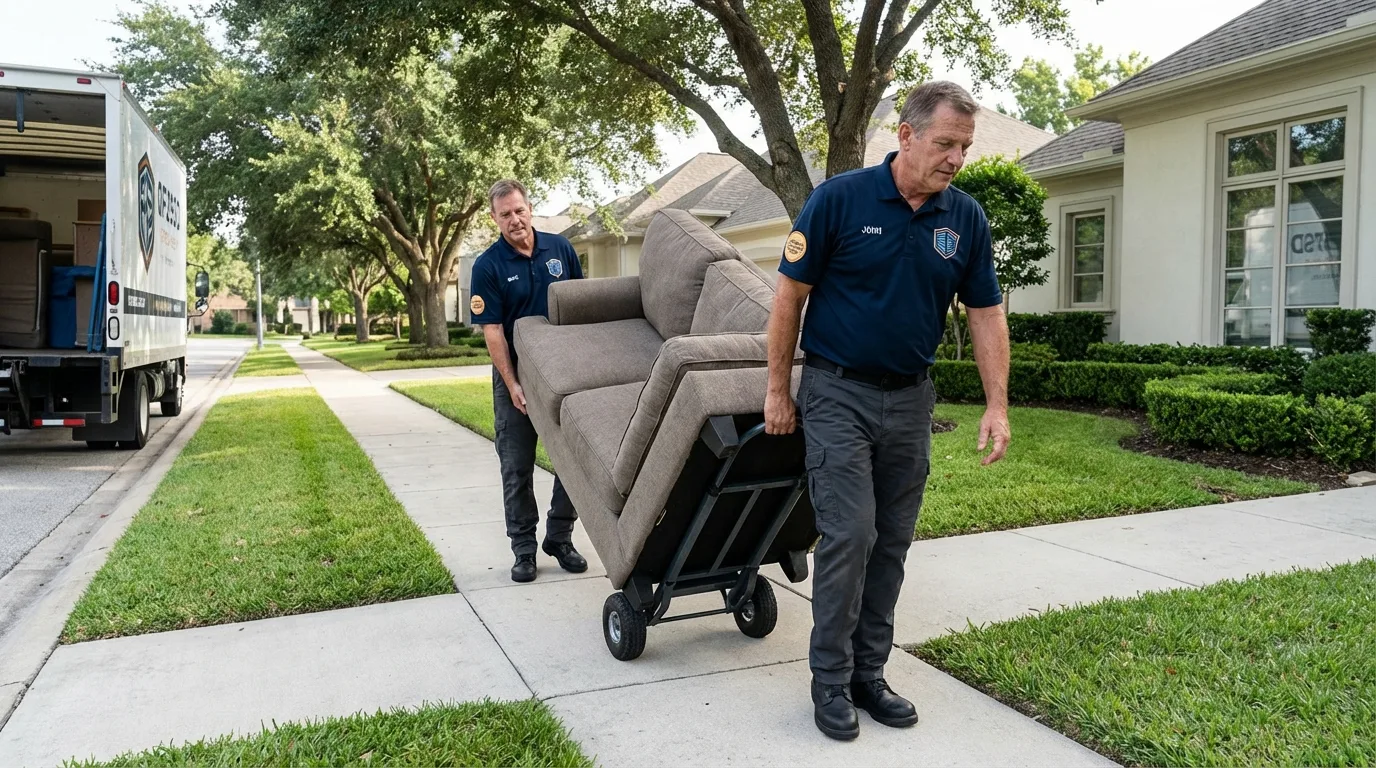 Local residential moving crew loading furniture in Netcong, NJ